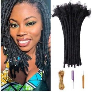8 Inch 0.4Cm Thickness Dreadlock Extensions Human Hair 70 Strands Locs Extension